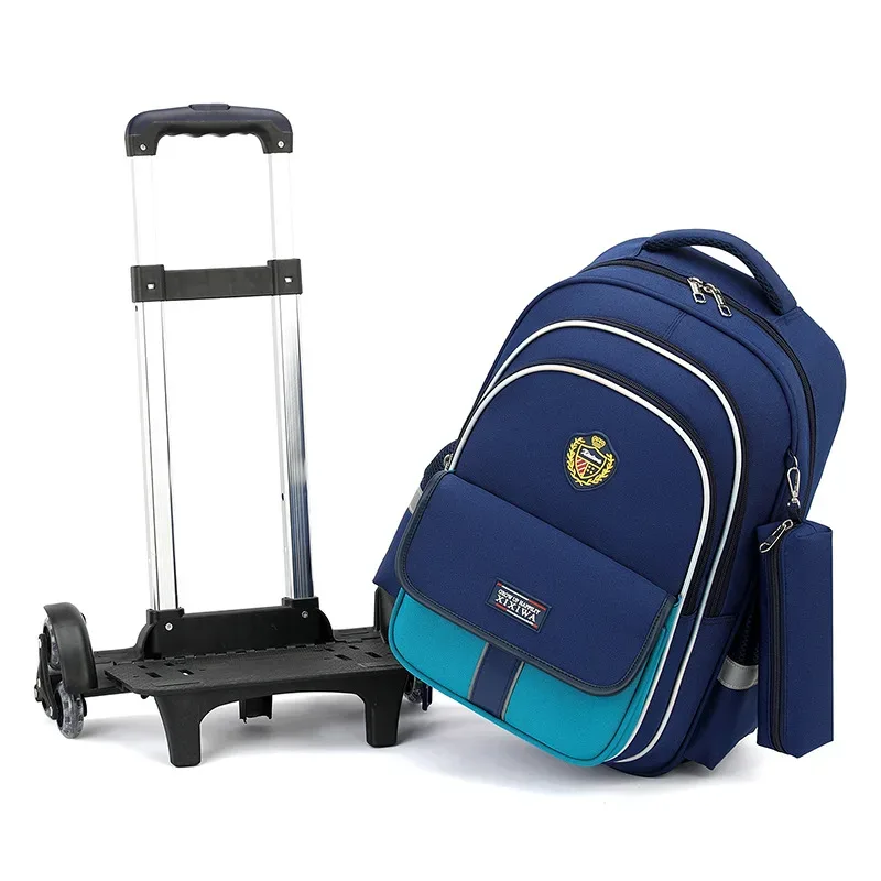 sac d'école enfants sac à dos roulant pour garçon filles sacs à dos à roulettes avec roues chariot bookbag bagage à main avec sacs à bandoulière