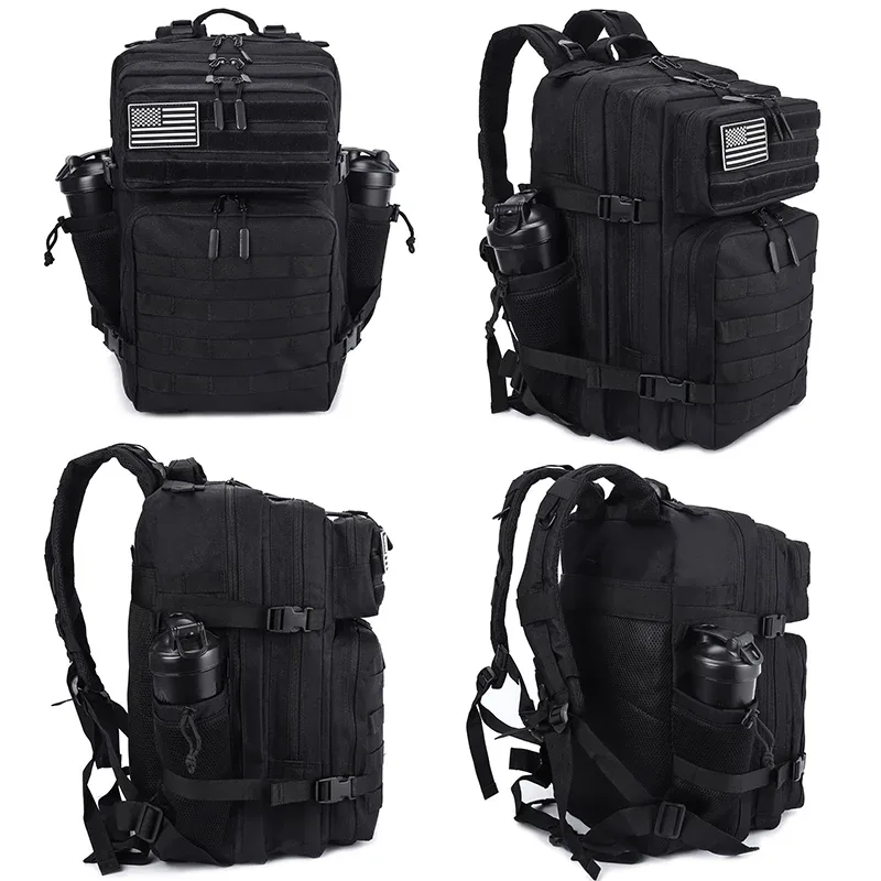 45L sac à dos de gestion des repas pour hommes femmes tactique adultes isolé déjeuner athlètes sac de sport sacs à dos de sport avec porte-bouteille