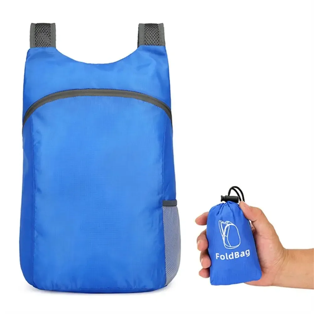 sacs de rangement avec cordon de serrage, sac à dos pliable, grande capacité, fermeture éclair, sac en nylon léger, sac d'école, sac à bandoulière, sac de voyage
