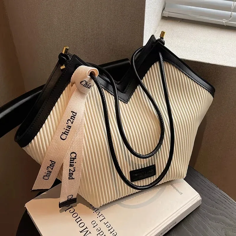 Grand sac de Style coréen pour femmes, sac en toile décontracté assorti avec tout, sac à bandoulière de banlieue, fourre-tout pour étudiant