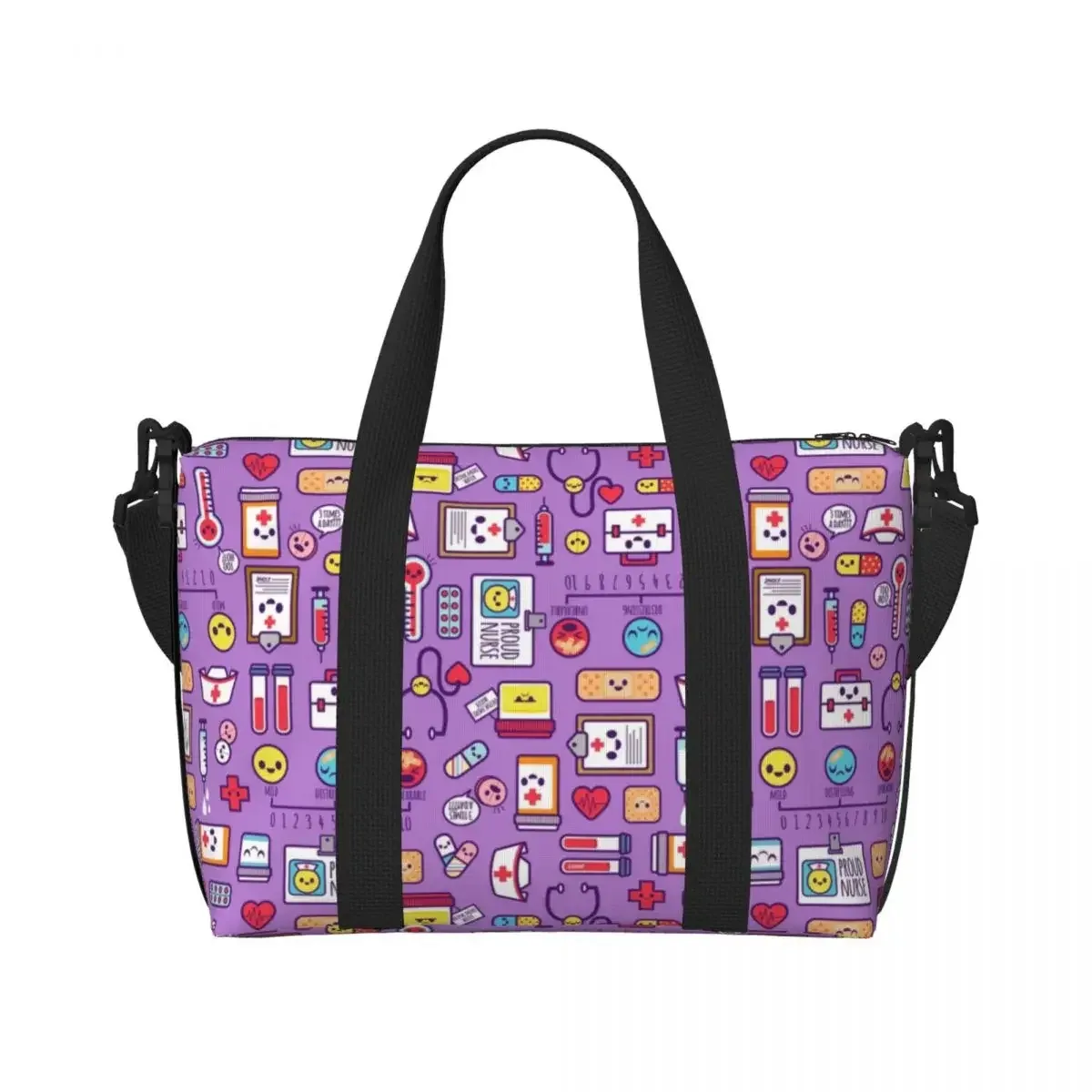 sac fourre-tout de plage pour infirmières, motif d'allaitement, pour femmes, soins de santé, grand compartiment, sacs de voyage de plage