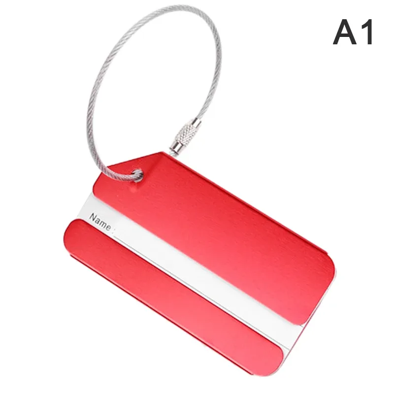 étiquettes de bagage de voyage en alliage, porte-étiquette d'adresse de valise, étiquettes de nom de bagage en métal, accessoires d'infraction, 1pc