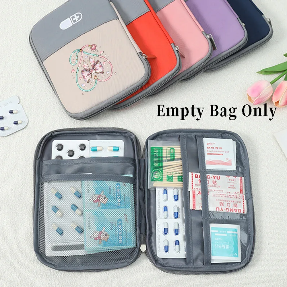sac de rangement pour médicaments de grande capacité, design stéthoscope et nœud papillon, organisateur portable pour la maison, usage quotidien, 1 pièce