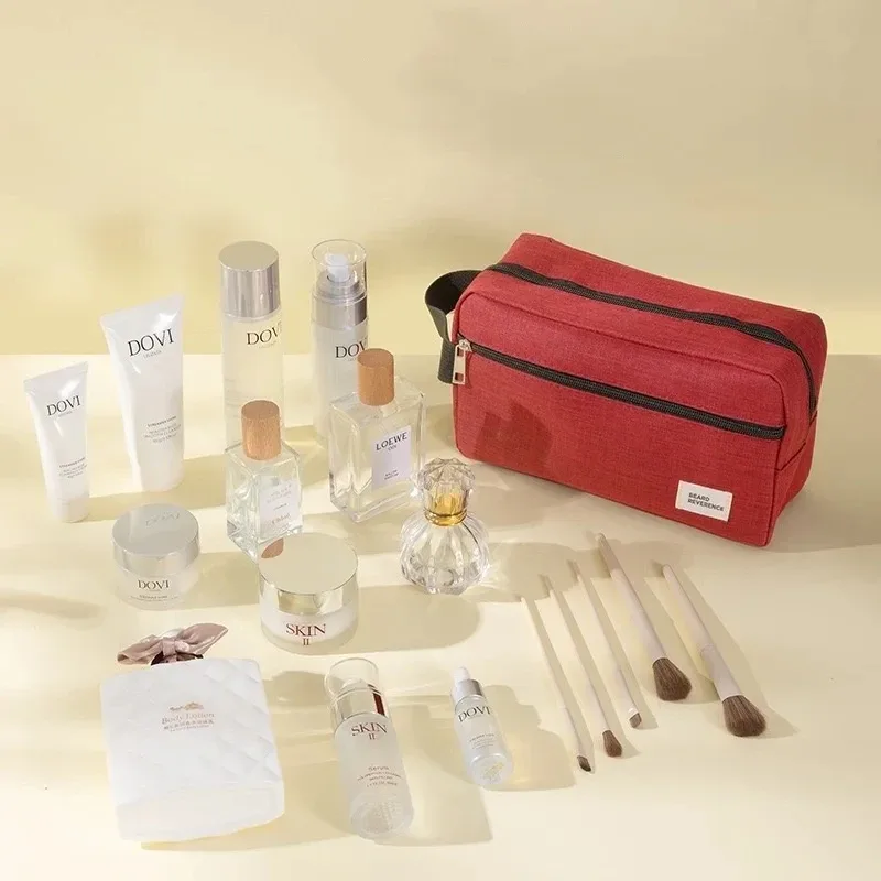 trousse de toilette de voyage pour hommes et femmes, trousse de maquillage étanche pour dames, pochette de lavage de beauté