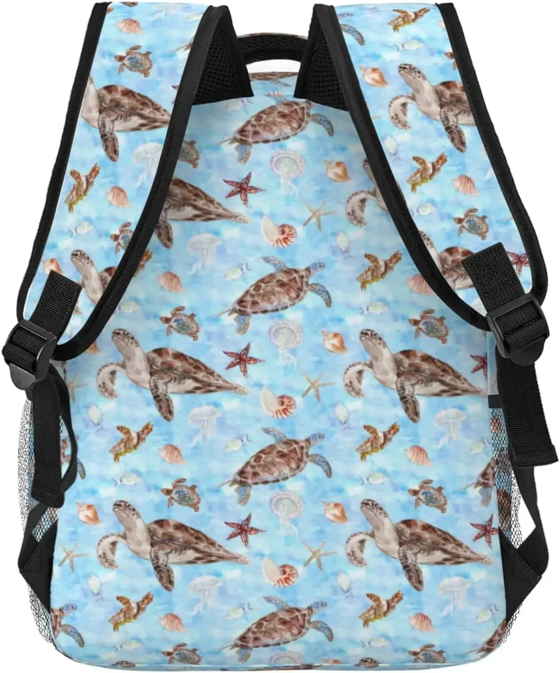 sac à dos pour ordinateur portable léger pour hommes et femmes, tortue de mer, étoile de mer, coquille de méduse, cartable universitaire, sac à dos décontracté, sac de voyage