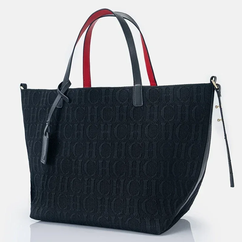 sac fourre-tout ch de marque, sac tissé volanté, style vintage, couleur unie, grande capacité, multifonctionnel, nouvelle collection 2026 pour femme