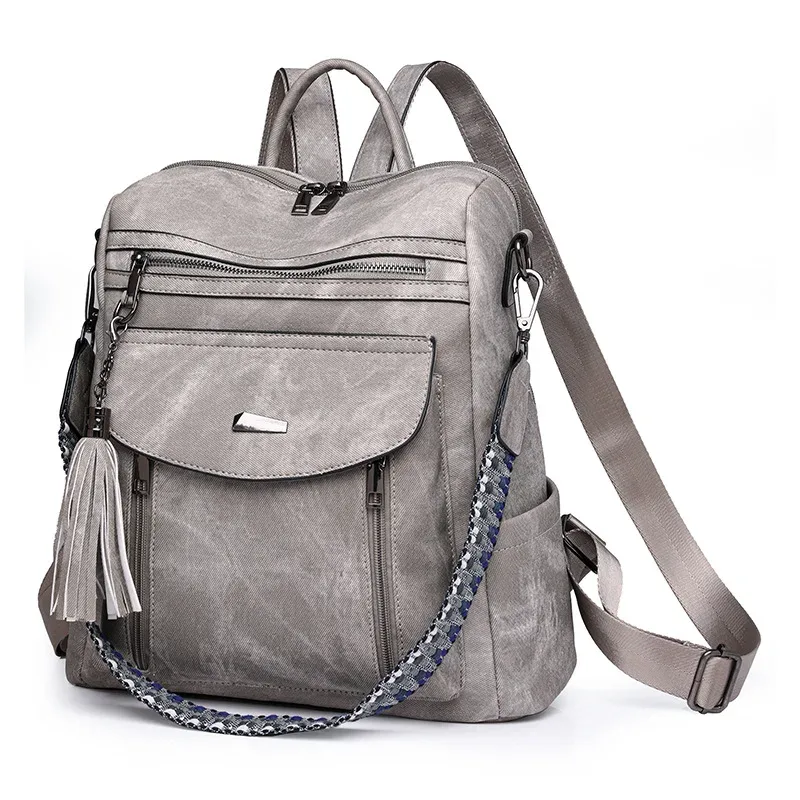 2025 nouvelle mode sac à dos sac à main pour femmes décontracté vegan en cuir sac à bandoulière dames fermeture éclair rabat magnétique sacs à dos mochila рюкзак