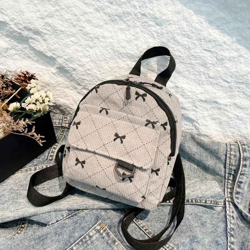 mini sac à dos imprimé nœud papillon mignon, sac à bandoulière, sac de rangement cosmétique de voyage, sacs à livres coréens pour étudiants, sac à dos décontracté 2026