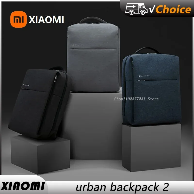 Sac à dos XIAOMI Mi Minimalist Urban Life Style en polyester pour l'école, les affaires, les voyages, sac pour homme grande capacité