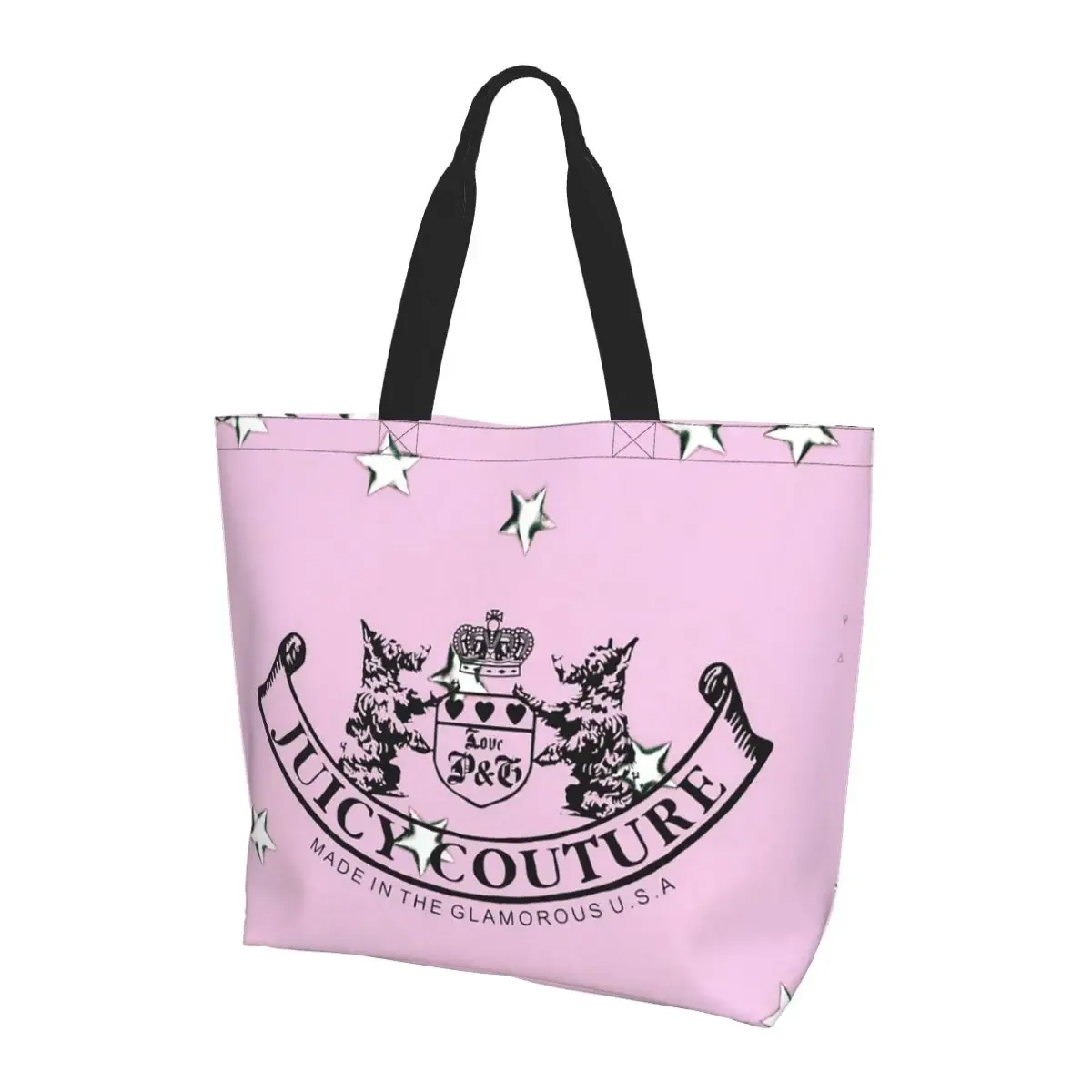 sac fourre-tout classique juicy couture en toile, grande capacité, sac à bandoulière, sac de courses pour femmes