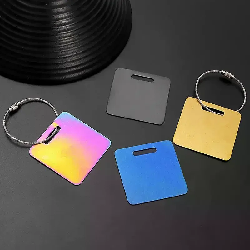 1 porte-clés en acier inoxydable avec boucles en fil d'acier robustes, pour sac à dos, bagages, porte-clés carré