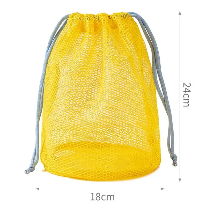 pochette de rangement en maille de nylon avec cordon de serrage, sac de voyage polyvalent pour produits numériques, organisateur de maquillage et cosmétiques, pour l'extérieur