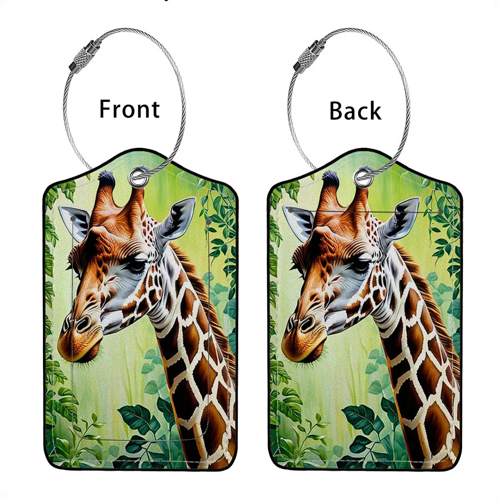 hot sale cute animals leather business luggage tag suitcase address label luggage boarding case label name id address clip