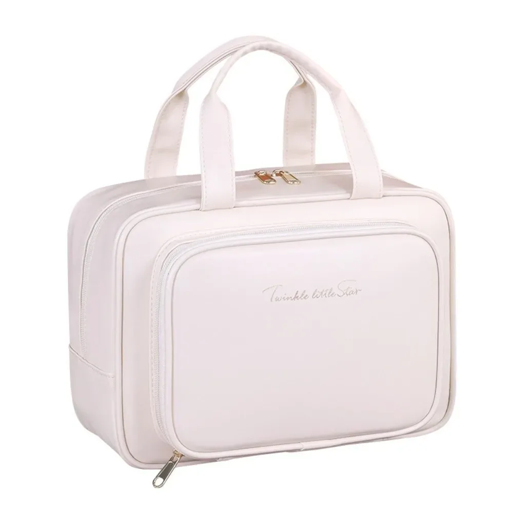 sac de rangement simple pour maquillage, poignée, grande capacité, conteneur cosmétique, multifonctionnel, portable, trousse de toilette de voyage, rangement pour câbles de données