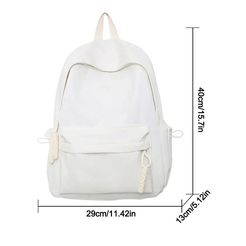 sac à bandoulière d'école en nylon portable, sac à dos réglable de grande capacité, sacs d'école de voyage de couleur unie pour étudiants adolescentes