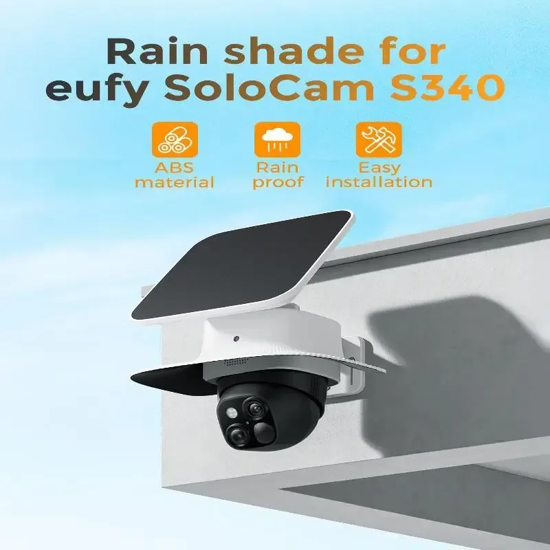 housse de protection blanche pour caméra de sécurité, en abs, résistante aux intempéries, pour eufy s340, protection contre la pluie et le soleil