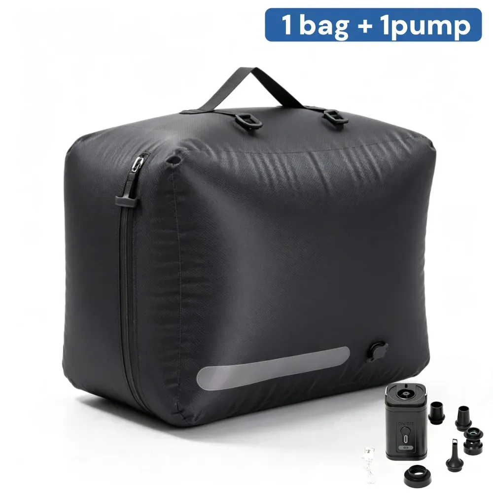 41l sacs compression vide pompe electrique ip67 etanche gain place, voyage bagage organisateur noir rangement grande capacite fanan valve portatif durable compact leger pliable maison camping accessoires