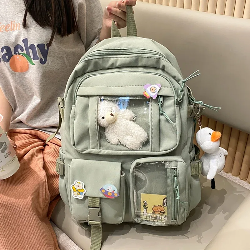 Sacs à dos coréens de grande capacité pour femmes, Kawaii, sac d'école pour adolescentes, sacs de voyage d'école imperméables, nouvelle collection