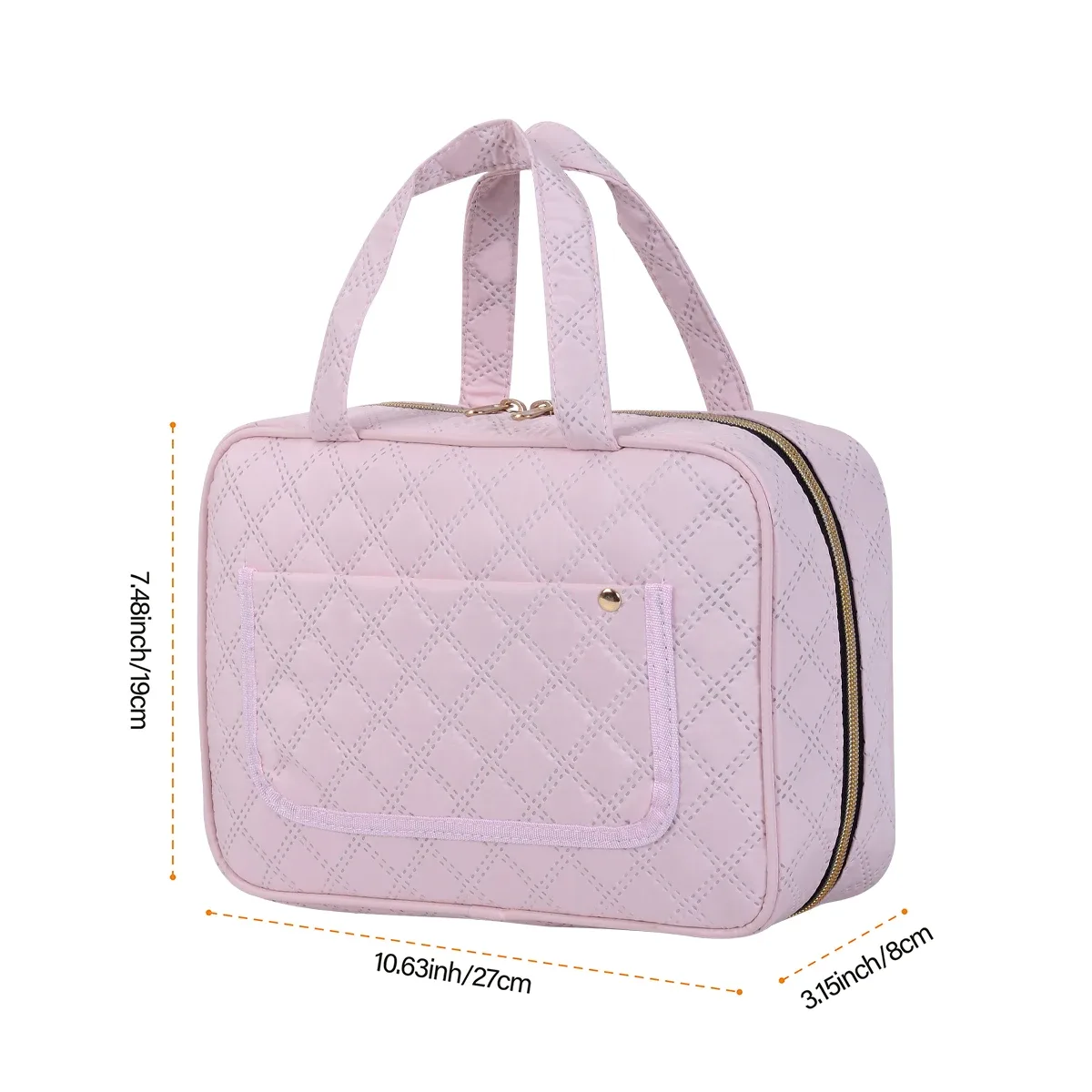 uozl organisateur de toilette suspendu de grande capacité-étui de maquillage en polyester noir imperméable avec fermeture éclair dorée, multi-compartiments de
