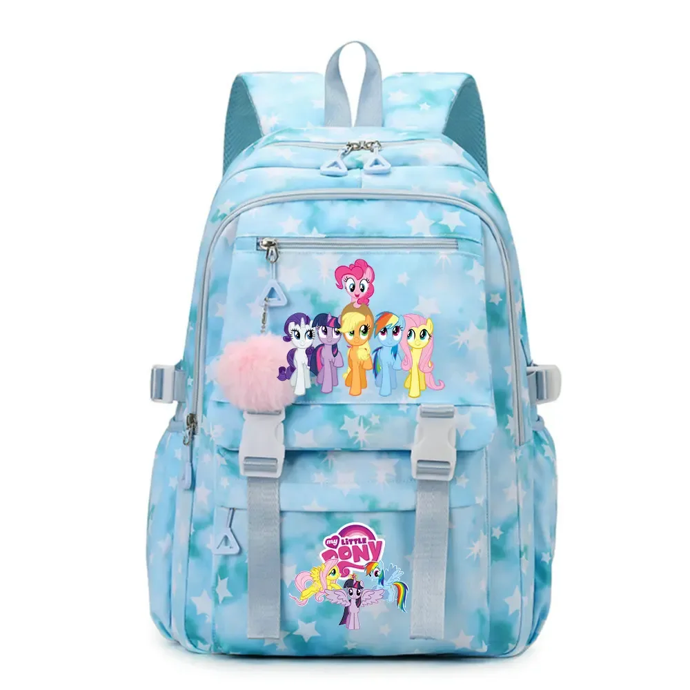 sac à dos d'étudiant imprimé my little pony, cartable de grande capacité pour adolescents, sac à dos de voyage pour ordinateur portable pour femmes