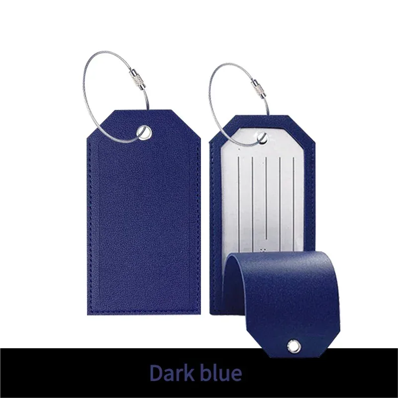 étiquette de bagage en cuir pu personnalisée avec boucle en fil d'acier - identificateur de sac de voyage personnalisé pour les voyages en avion