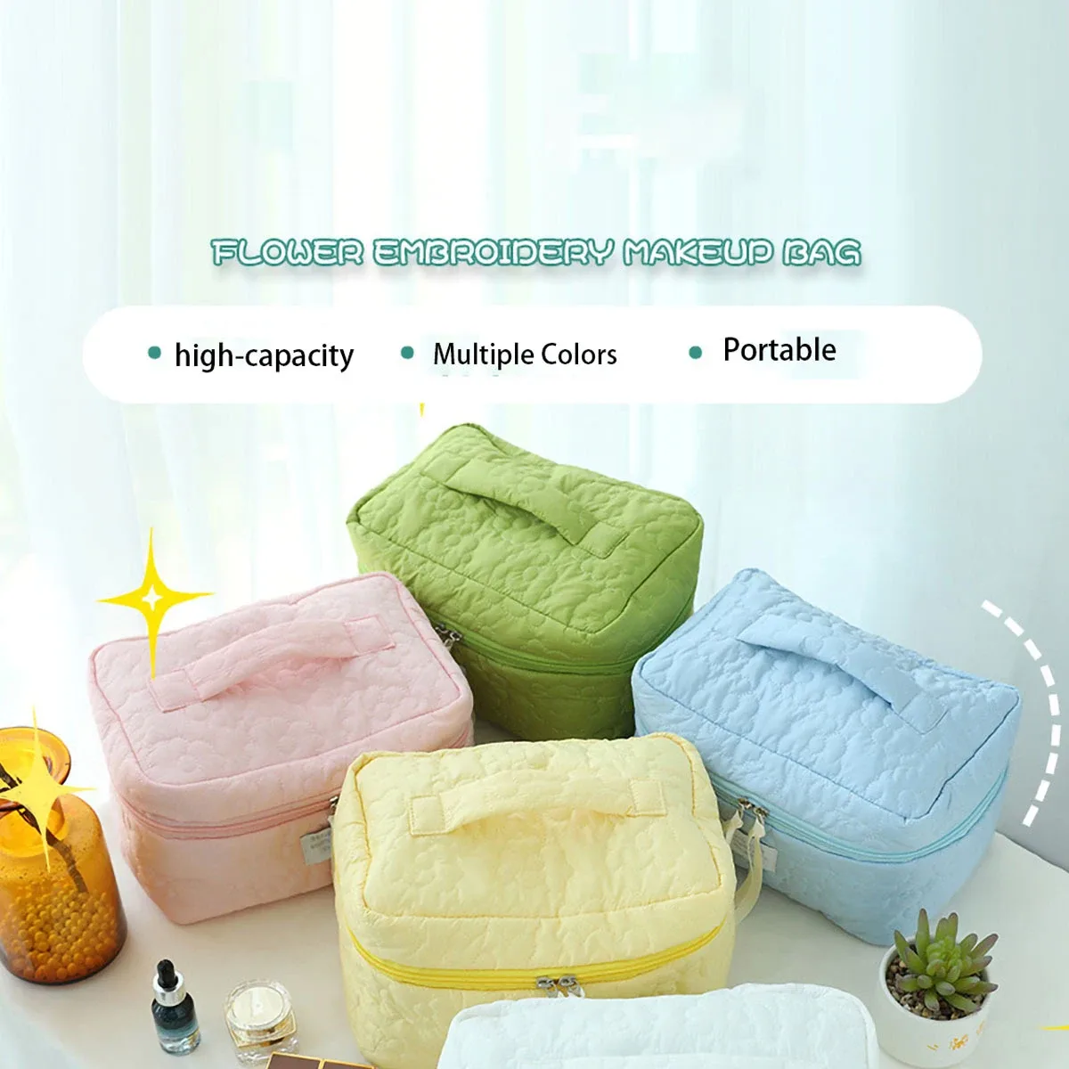 sac de maquillage couleur bonbon style ins, nouveau sac de luxe léger pour femme, trousse à rouge à lèvres, sac de rangement cosmétique portable de voyage, trousse de toilette