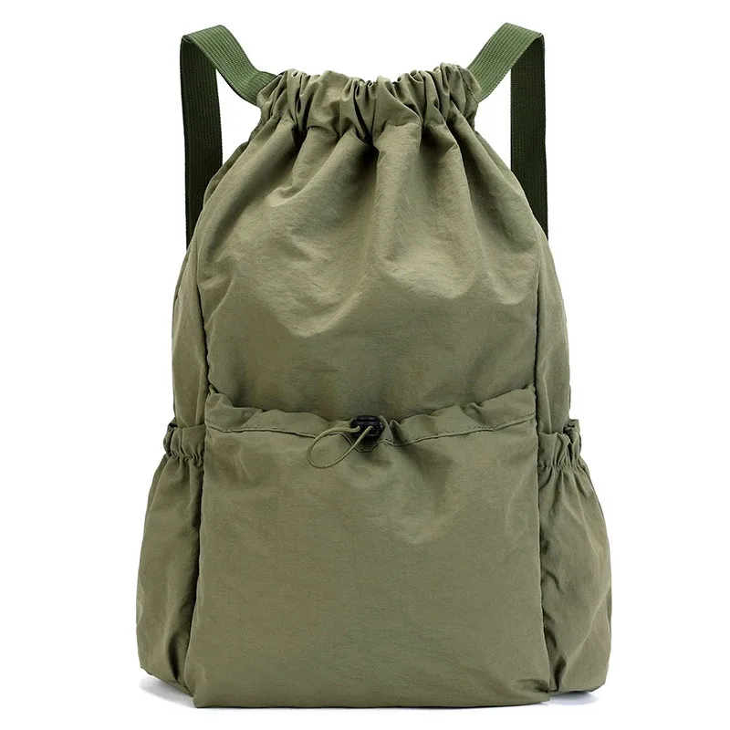 sac à dos léger et tendance avec cordon de serrage : sac de sport imperméable de grande capacité pour l'école, les livres, les activités de plein air, les voyages