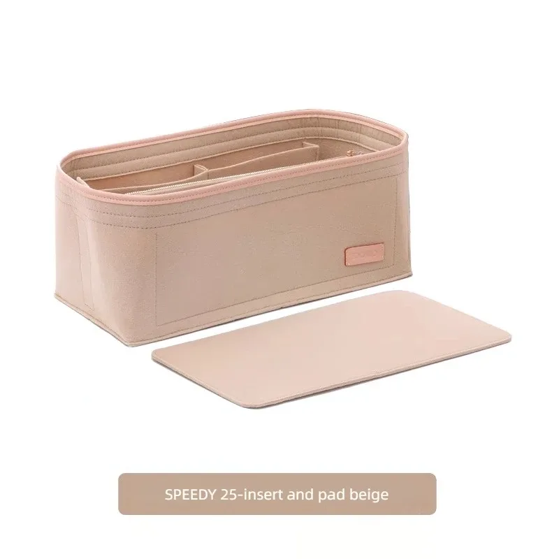 insert organisateur de sac à main pour lv speedy25 30 35, organisateur de sac fourre-tout, séparateur de sac, insert organisateur en feutre, avec fermeture éclair pocke tbag dans le sac