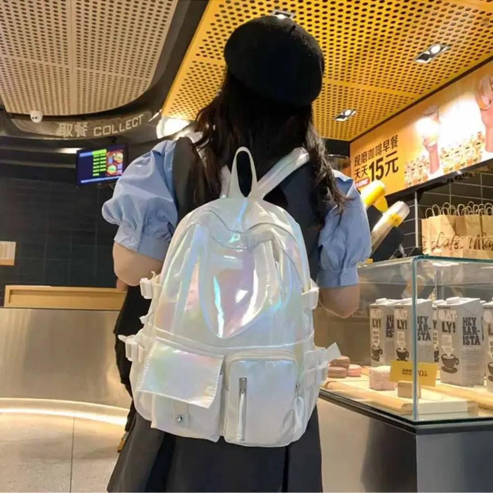 Cadeau multi-poches Laser sac à dos Style coréen grande capacité étudiants sac d'école sac à main sac de rangement sac à bandoulière sacs à dos