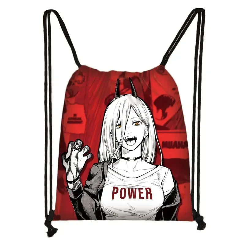 sac à dos de voyage avec tronçonneuse pour homme et femme, imprimé de proximité, denji pochita makima manga harajuku