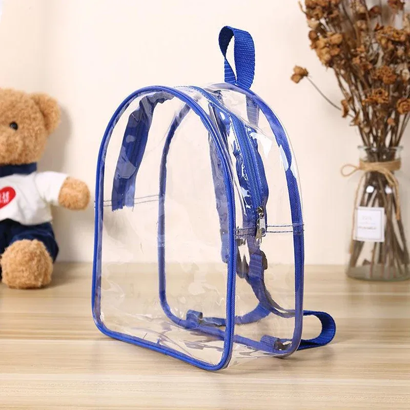 sac à dos transparent léger à fermeture éclair mignonne, sac de livre en msi à double initiation
