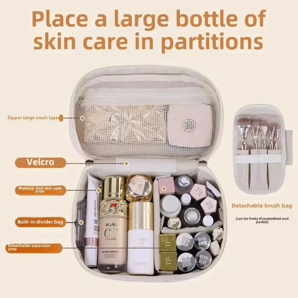 sac à cosmétiques de luxe en cuir pu pour femmes, grande capacité, pochette de rangement de maquillage de voyage, fourre-tout, sac de rangement à fermeture éclair pour cadeau