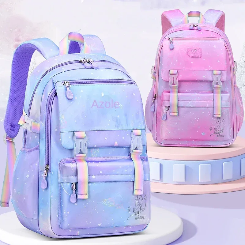Sac à dos d'école Kawaii pour filles, sac d'école mignon pour étudiants avec sac à stylos, sac à livres arc-en-ciel étoilé, sac de voyage pour école primaire