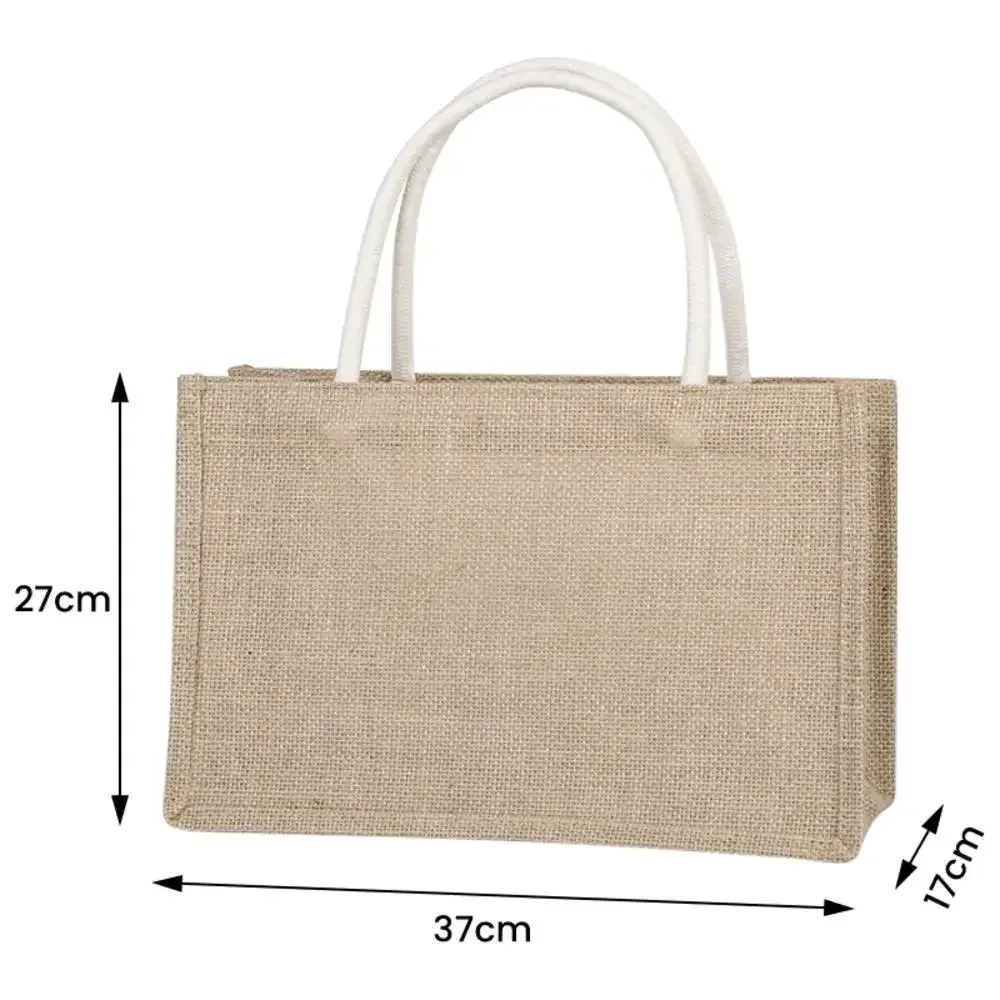 sac fourre-tout en toile de jute imperméable vintage, sacs en bambou, sac à main beige décontracté de grande capacité, sacs de plage portables, sacs d'évaluation de voyage