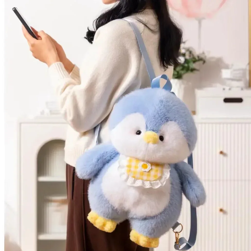 mignon en peluche pingouin sacs à dos femmes dessin animé amusant sac à bandoulière nouveau à la mode personnalisé fille mode sac à dos kawaii animal sac à dos