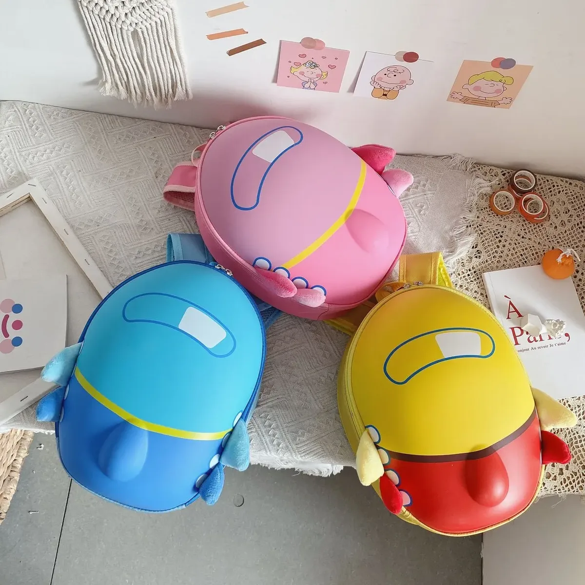 sac d'école en avion eva, sac à dos coquille d'œuf pour enfants, sac à dos mignon de dessin animé