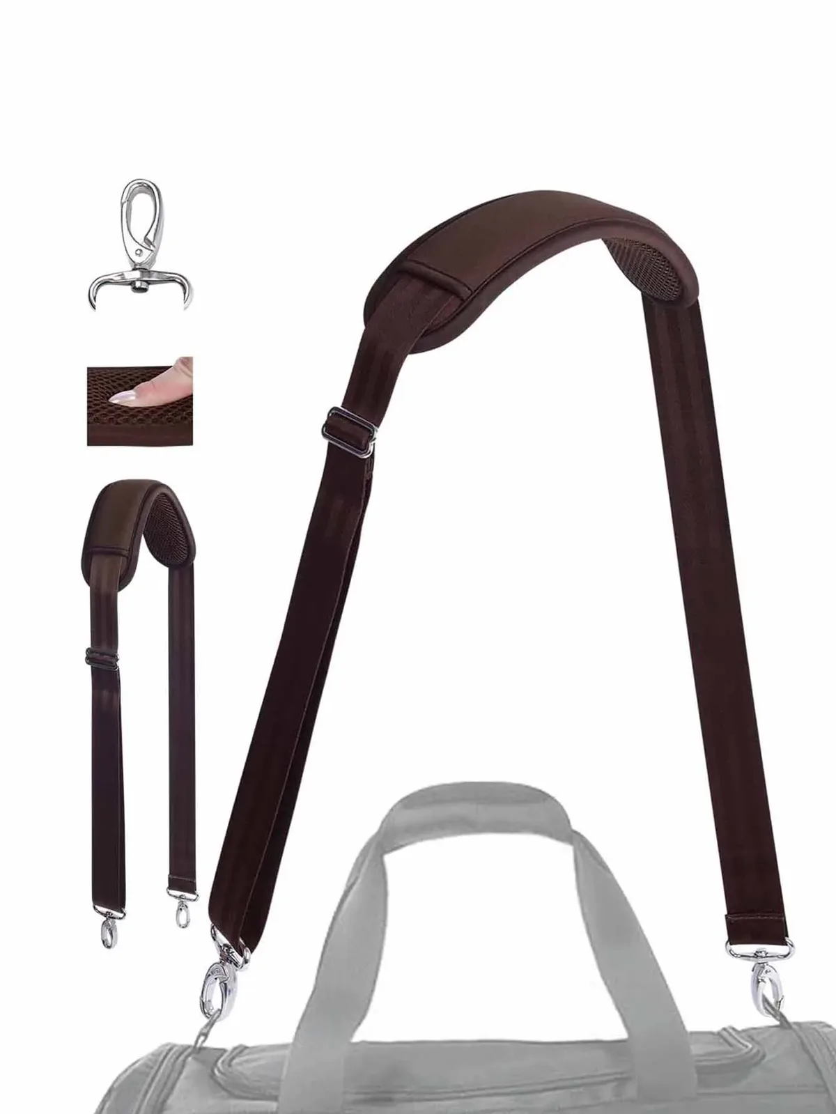 bandoulière épaulière amovible sangle de sac de remplacement universelle avec crochets en métal pour porte-documents à bagages.