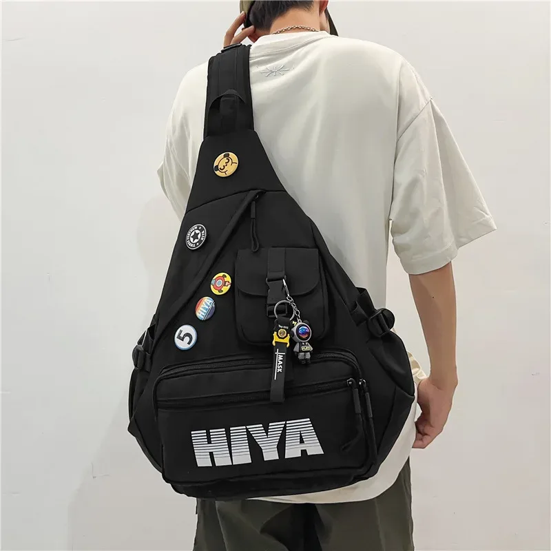 sac à bandoulière hip hop étanche multifonction pour hommes et femmes, sac à dos unique initié, sac de poitrine de sport de moto, style japonais