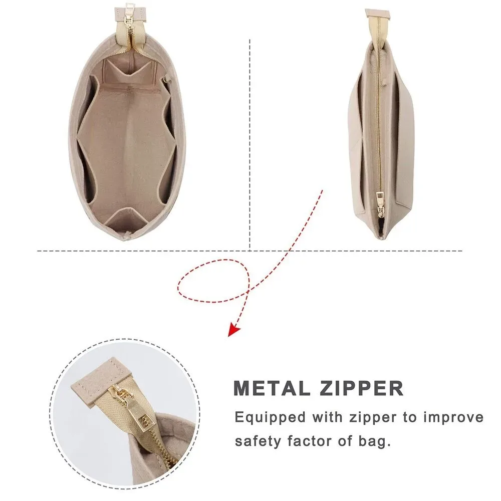 sac fourre-tout en feutre pour femmes, sac à main de voyage portable, sacs à cosmétiques, sac à main à doublure d'insertion, sacs de marque de stockage de poudres
