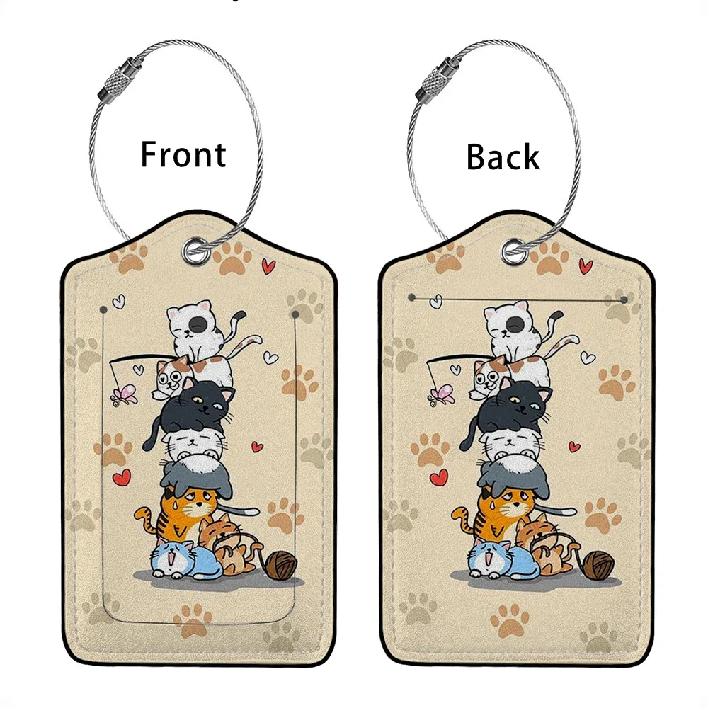 offre spéciale animaux mignons en cuir étiquette de bagage d'affaires étiquette d'adresse de valise étiquette de valise d'embarquement étiquette nom id adresse clip