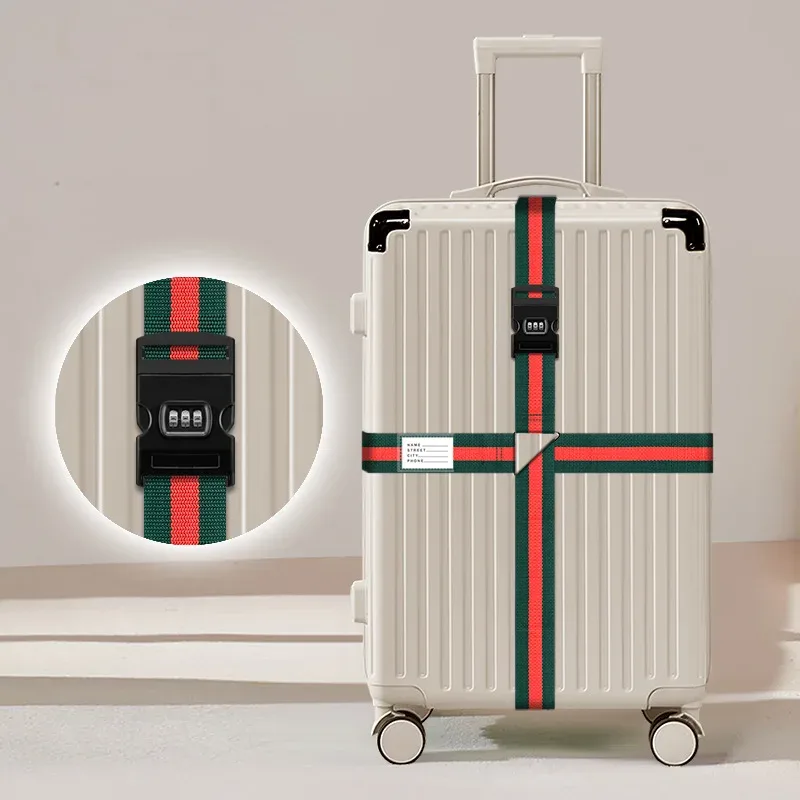 sangles à bagages avec cadenas à combinaison, sangles épaissies pour valises et chariots, sangles à cadenas à combinaison pour voyages internationaux