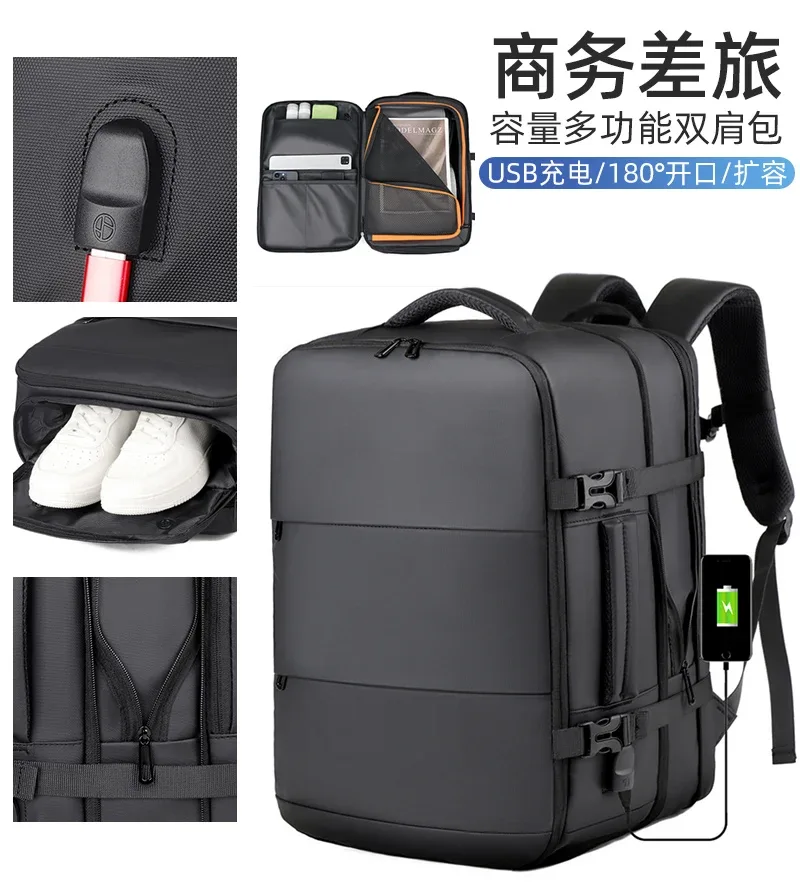 sac à dos extensible étanche pour voyage d'affaires pour hommes, sac à dos d'ordinateur de chargement usb de g