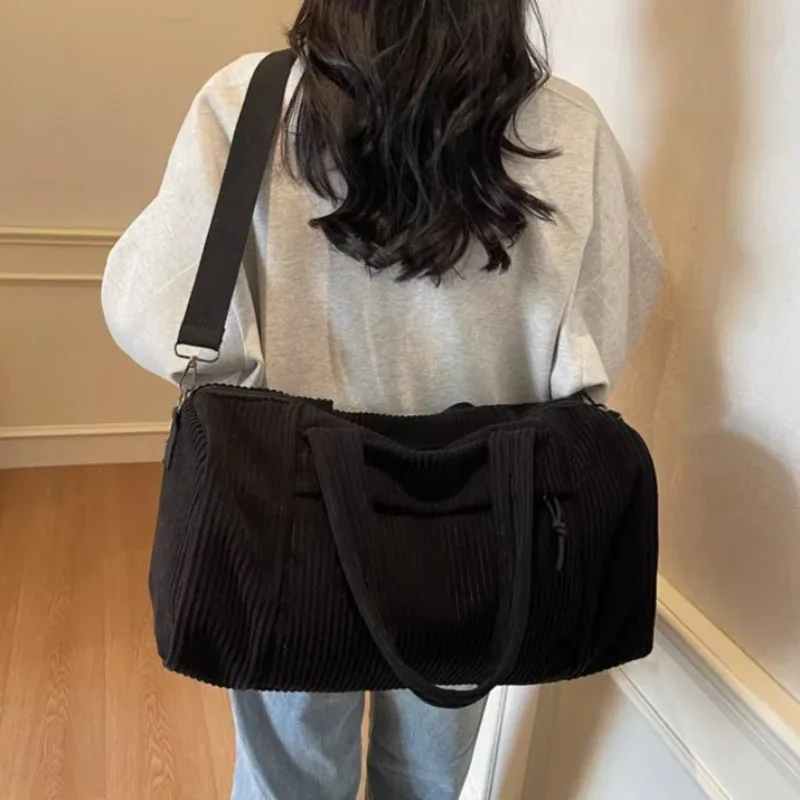 sac de voyage de haute qualité en velours côtelé, sac à bandoulière, sac de sport pour femme, sac fourre-tout 2026, grand sac à main de créateur pour dames