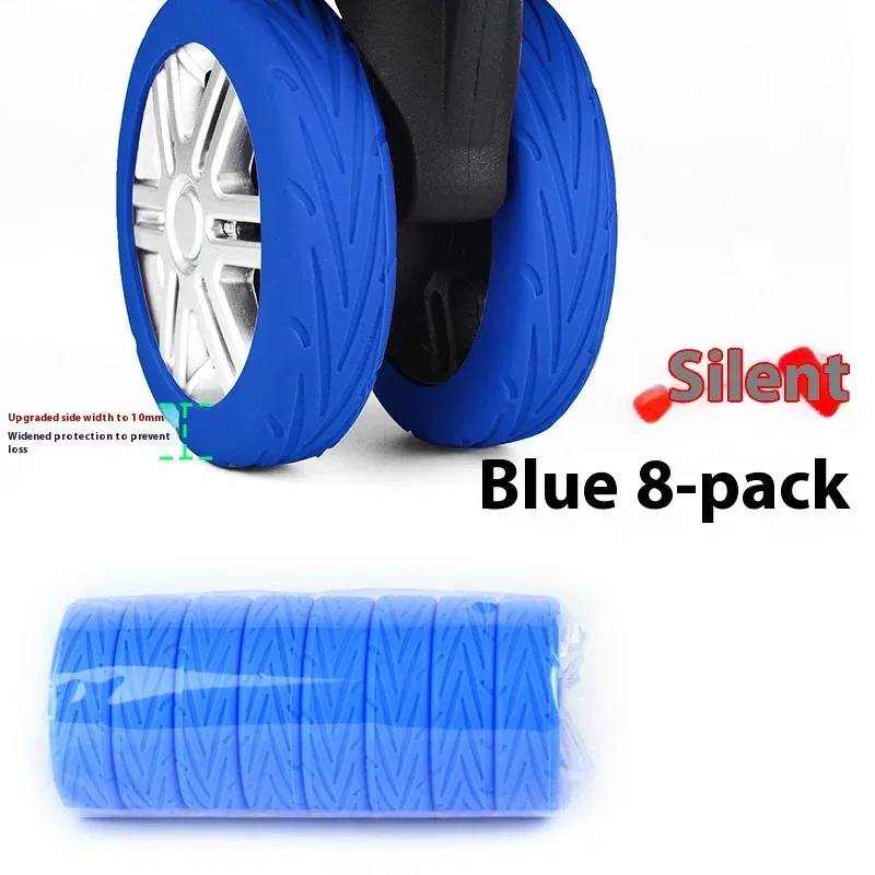 housses de protection pour roues à bagages, 8 pièces, résistantes à l'usure, anti-bruit, en silicone, pour roue rotative de 2 à 2.4 pouces