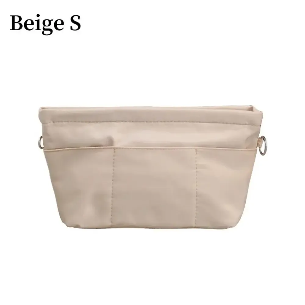 sac de rangement durable en feutre, 1 pièce, avec fermeture éclair, multi-poches, pour sac à main, organisateur de sac cosmétique portable pour femme