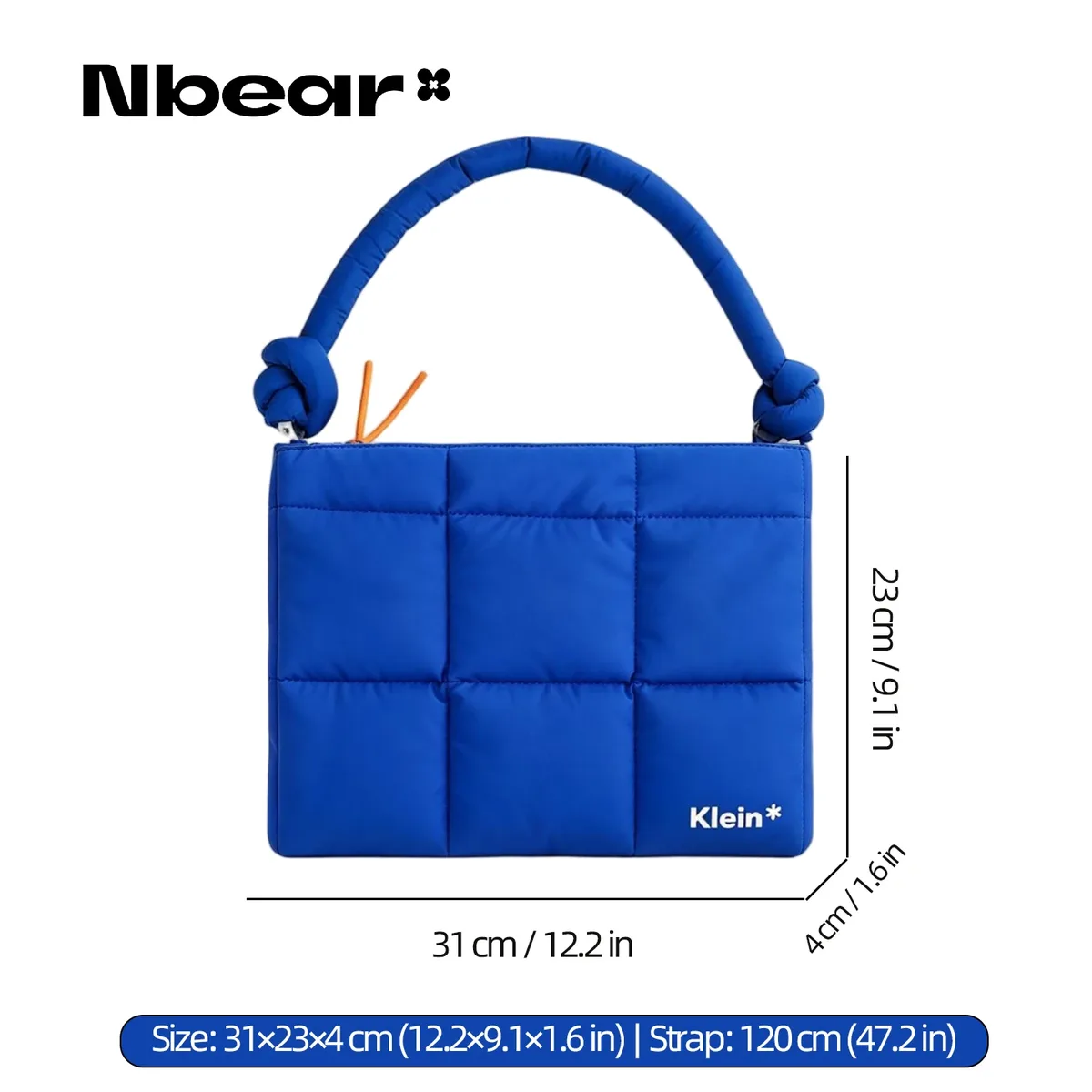 sac d'ordinateur portable en mousse bleu klein mignon original nbear, rangement portable pour 11,14,16 pouces