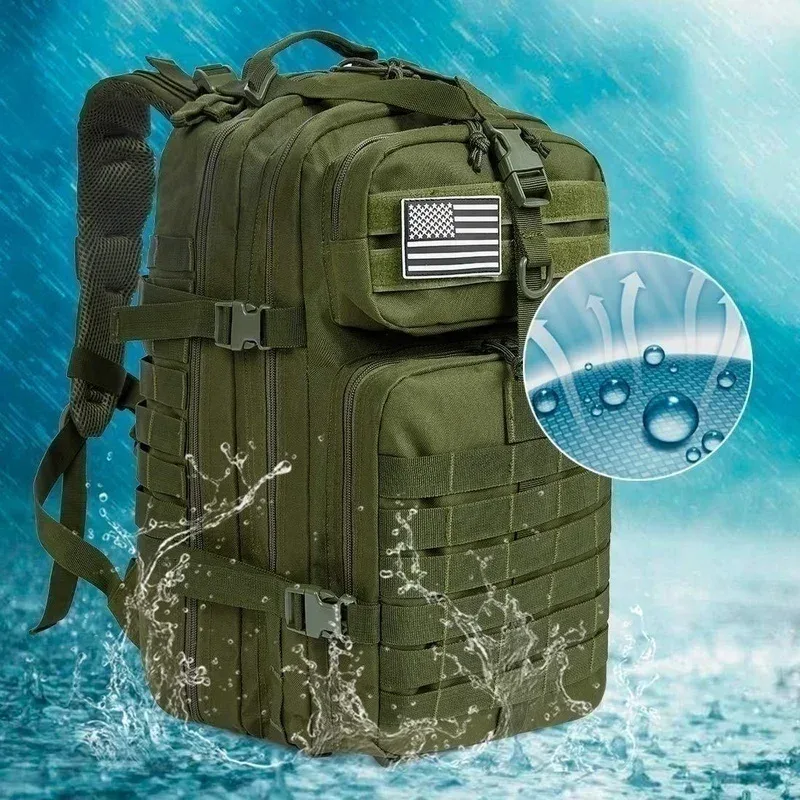 sac à dos tactique 30l/50l en nylon 1000d imperméable, pour trekking, pêche, chasse, camping, activités outdoor et randonnée
