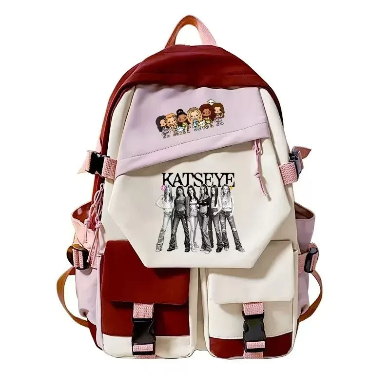 katseye – sac à dos imprimé pour étudiants, sac d'école de grande capacité pour garçons et filles, sac à livres pour femmes, sacs pour ordinateur portable, sac à dos cadeau