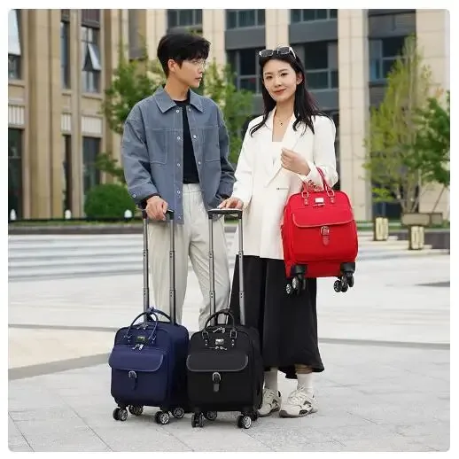 Valise cabine 16 pouces pour femme, bagage à roulettes économique pour avion, sac de voyage à roulettes pour femme, sac fourre-tout de voyage