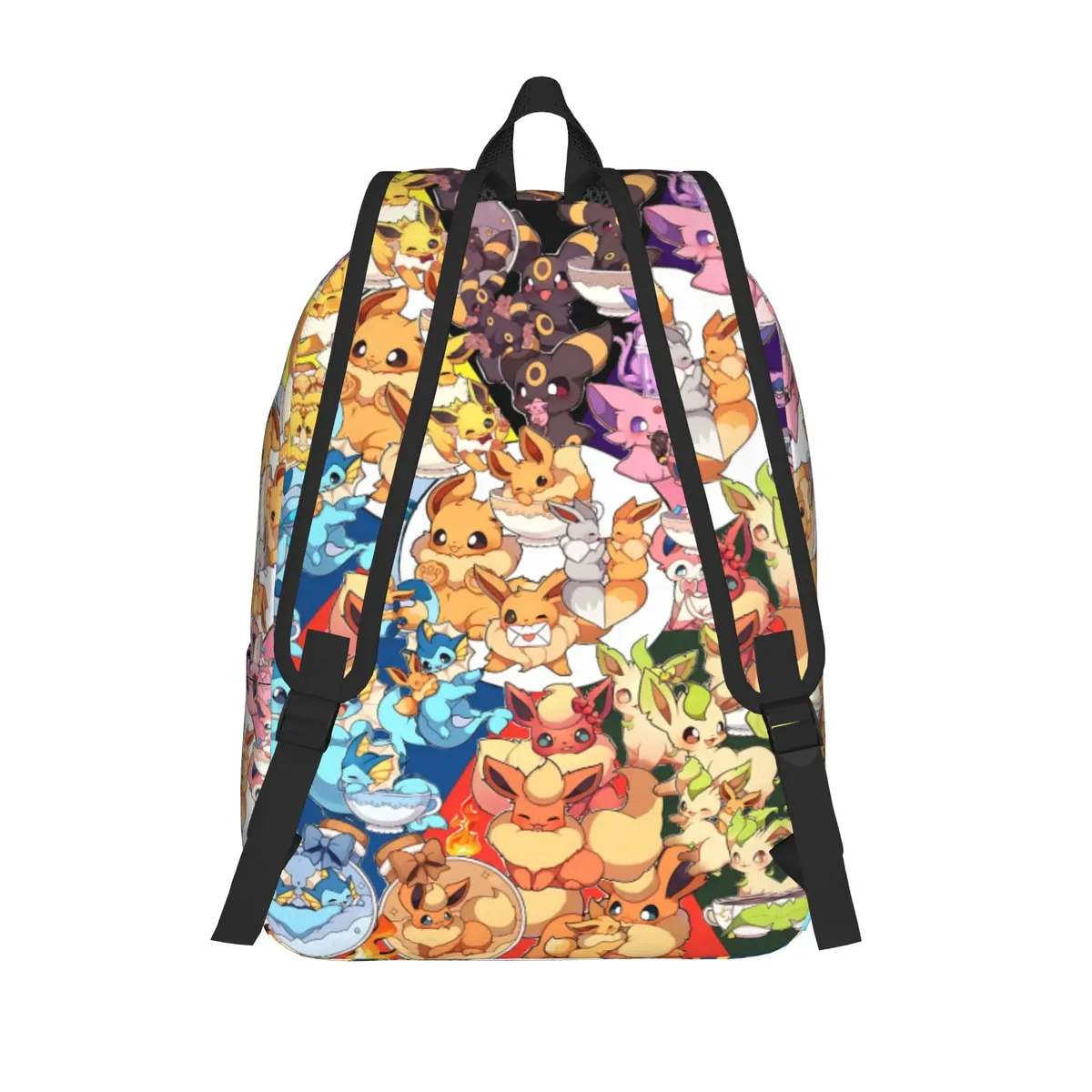 sac à dos portable à thème pokemon eeveelution collage, à la mode, pour le travail, avec fermeture à glissière